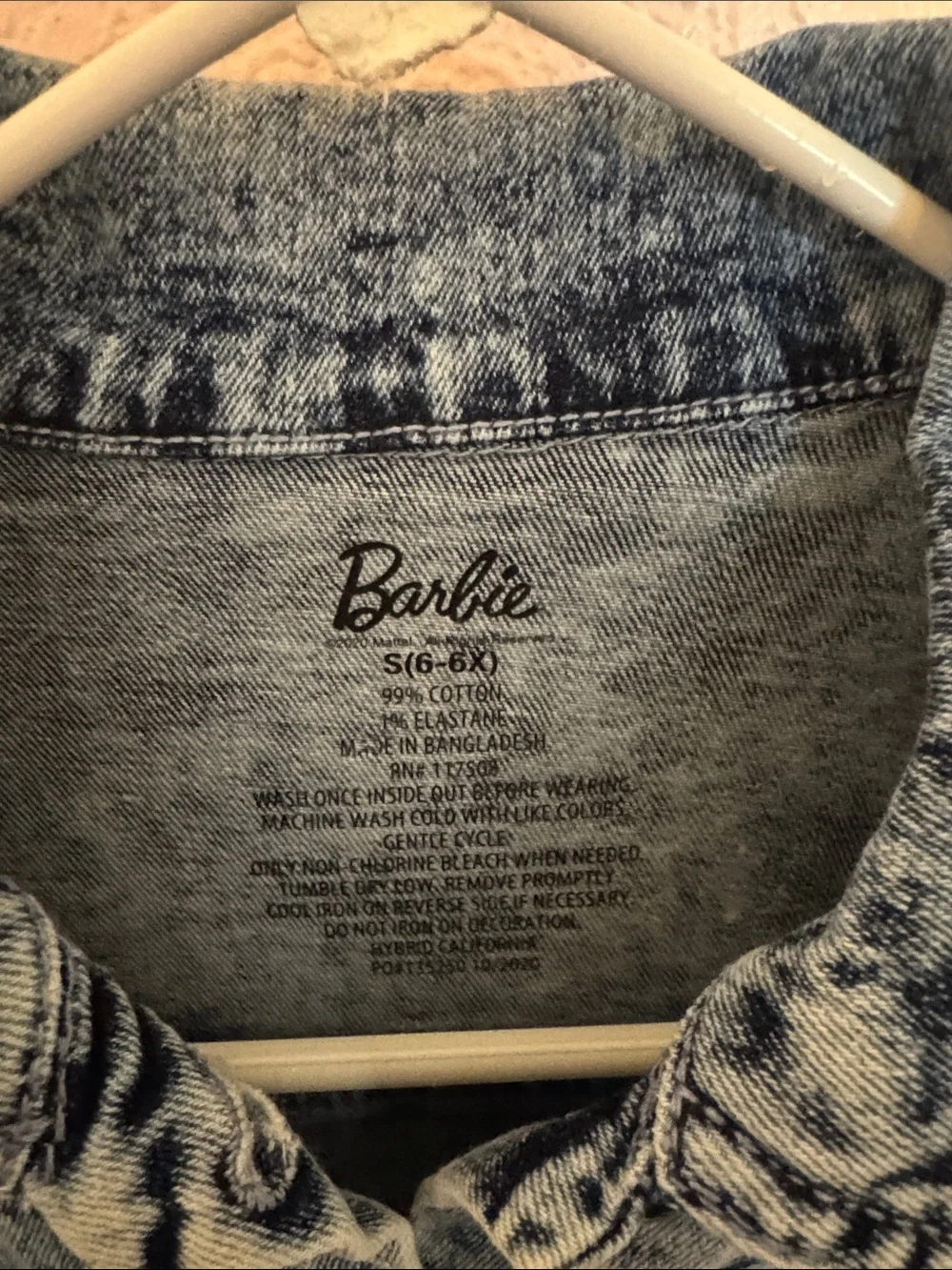 Barbie Jean Jacket - Acid Wash Blue Denim